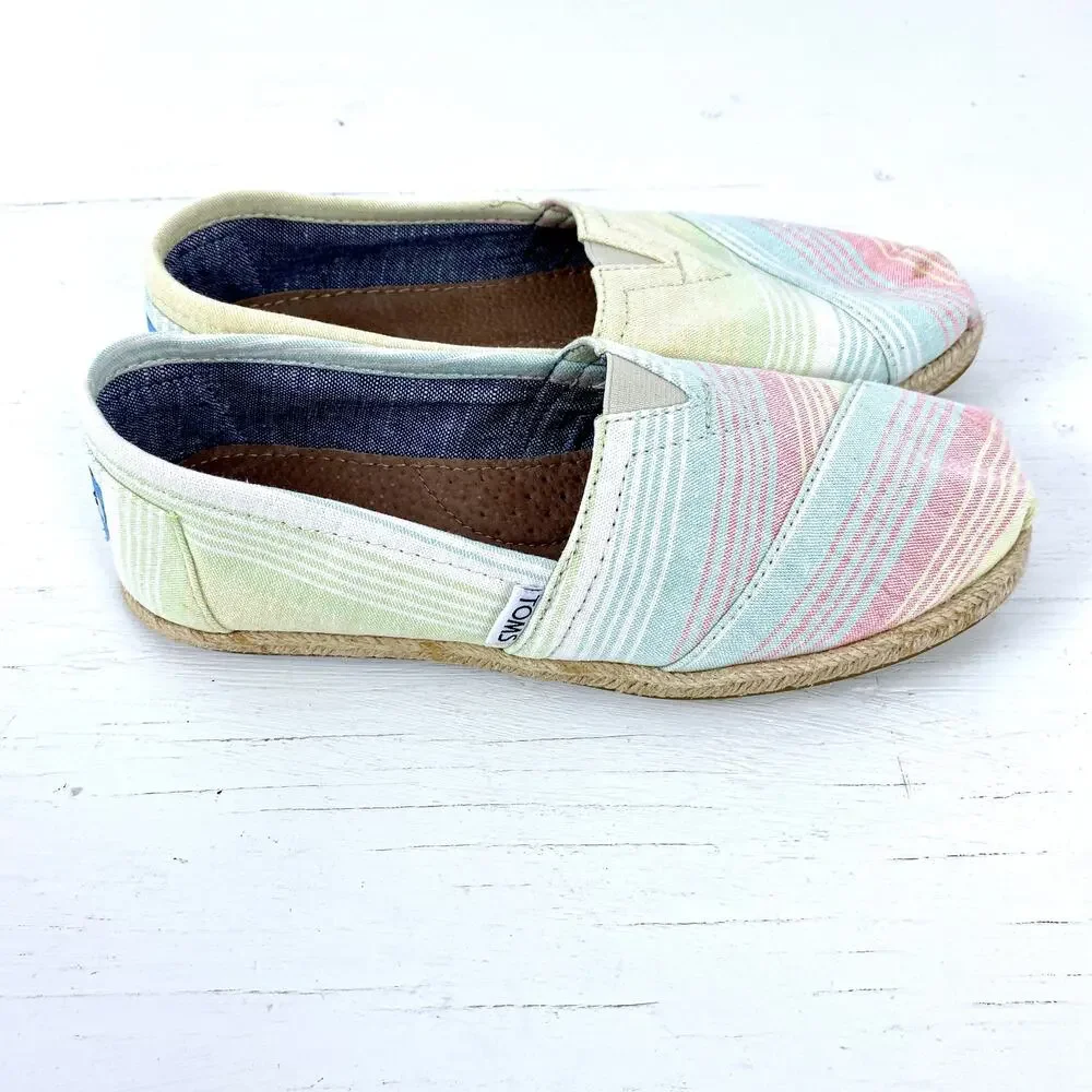 TOMS Baxter Espadrilles Pastel Women's 6.5 Flats